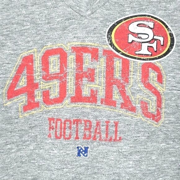 NFL Team Apparel Gray San Francisco 49ers V-Neck T-Shirt size XL Soft Comfy - Picture 4 of 10